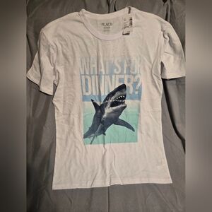 Boys Childrens Place T-Shirt - White, Size XXL 16 NWT